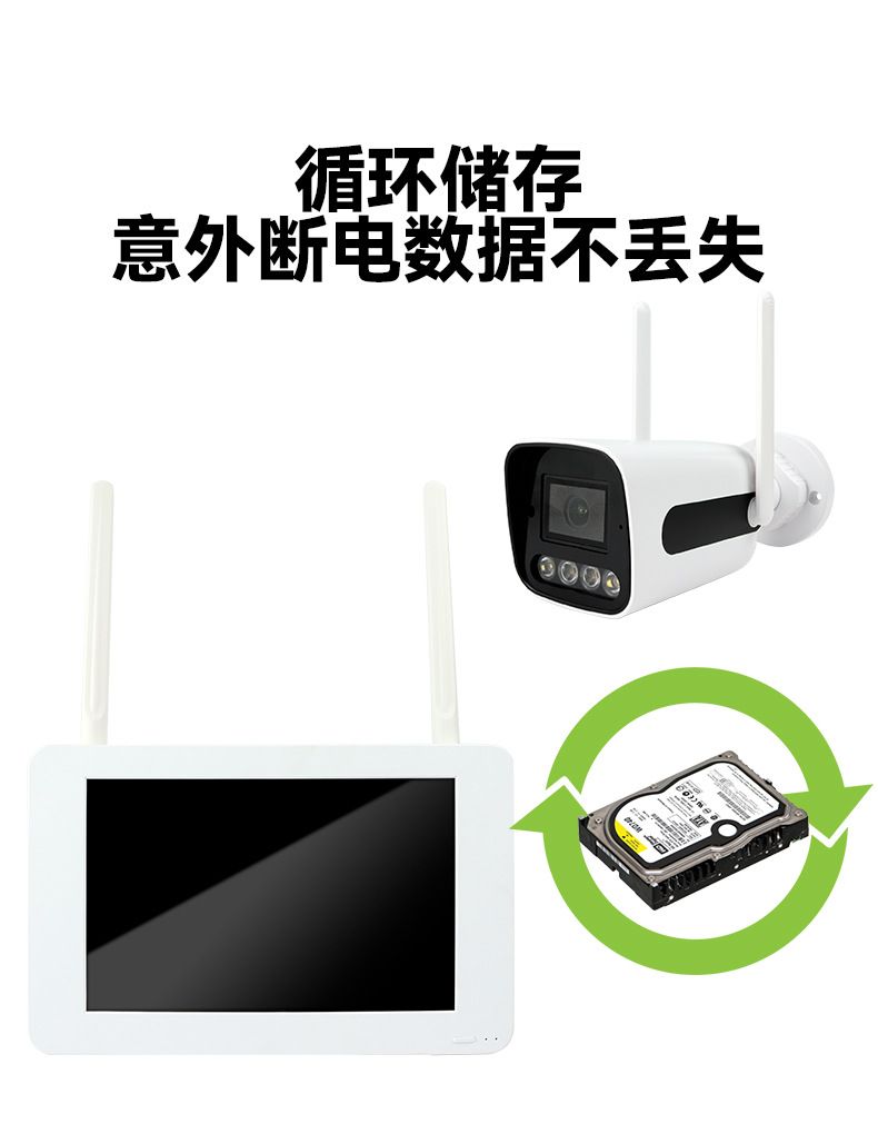 8-Kanal 1080P Wireless-Überwachungssystem mit Monitor, Nachtsicht, wasserdicht