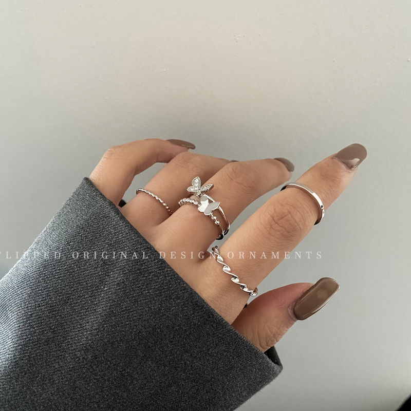 Schmetterlings-Ringset 4-teilig Damen