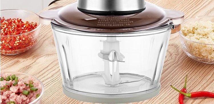 Household multifunctional food processor with meat grinder, dough mixer, vegetable chopper