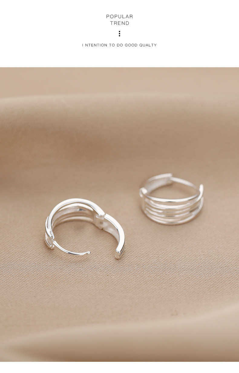 925 sterling silver multi-layer women's earrings