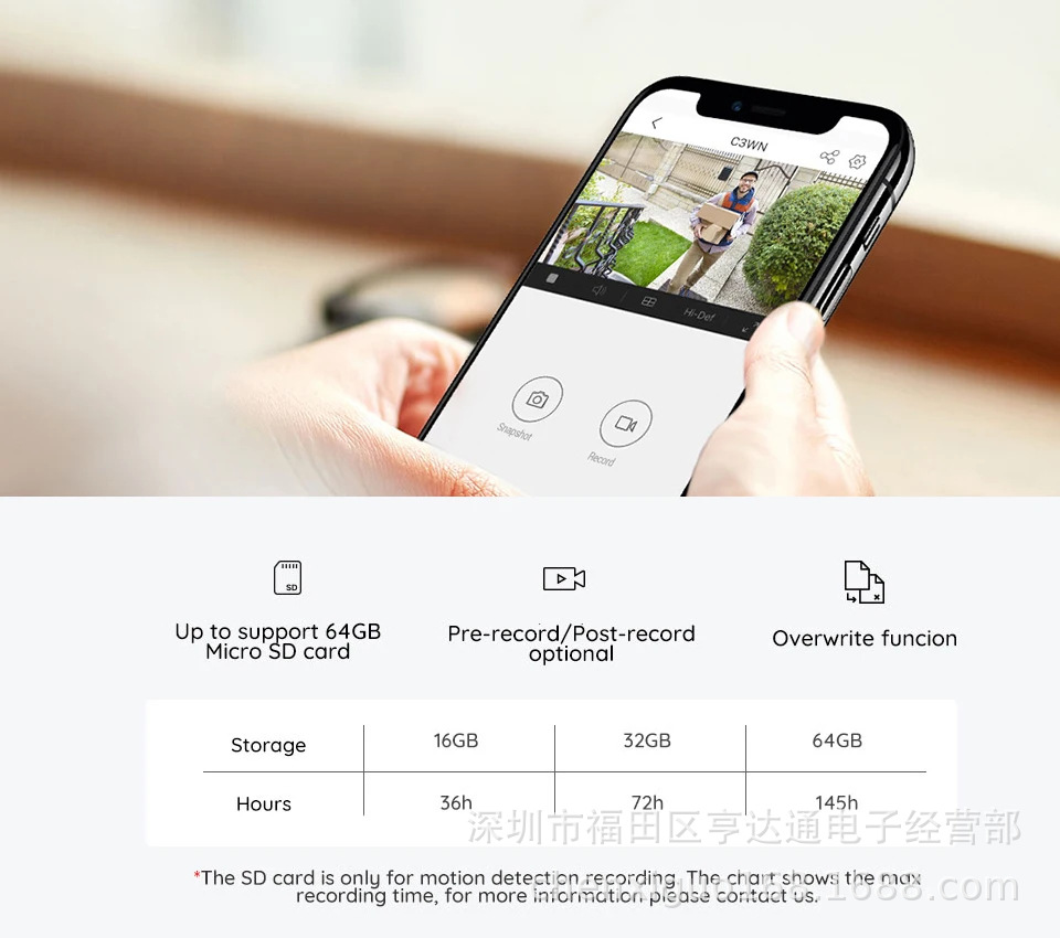 Wireless WiFi HD-Kamera 1080P Infrarot 5MP mit mobiler Fernüberwachung