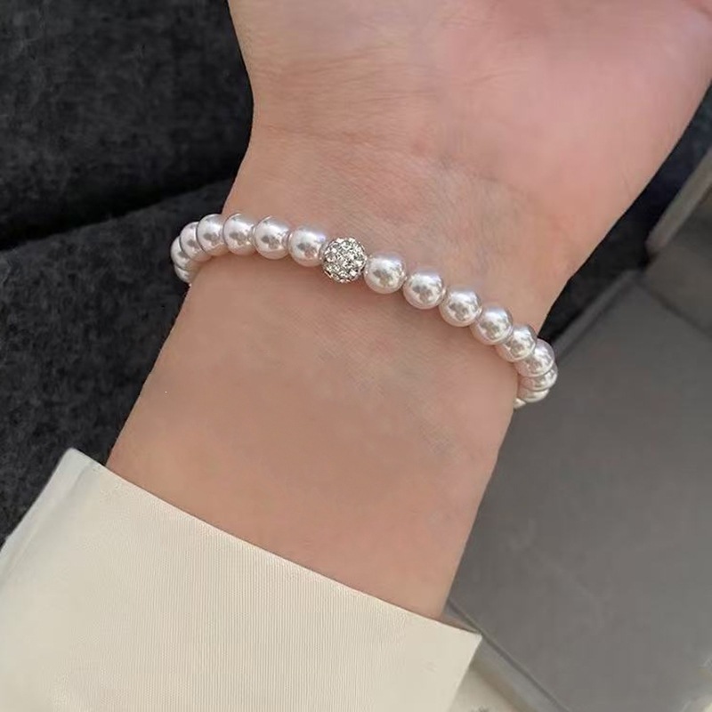 S925 Silber-Perlenarmband, minimalistisches Design