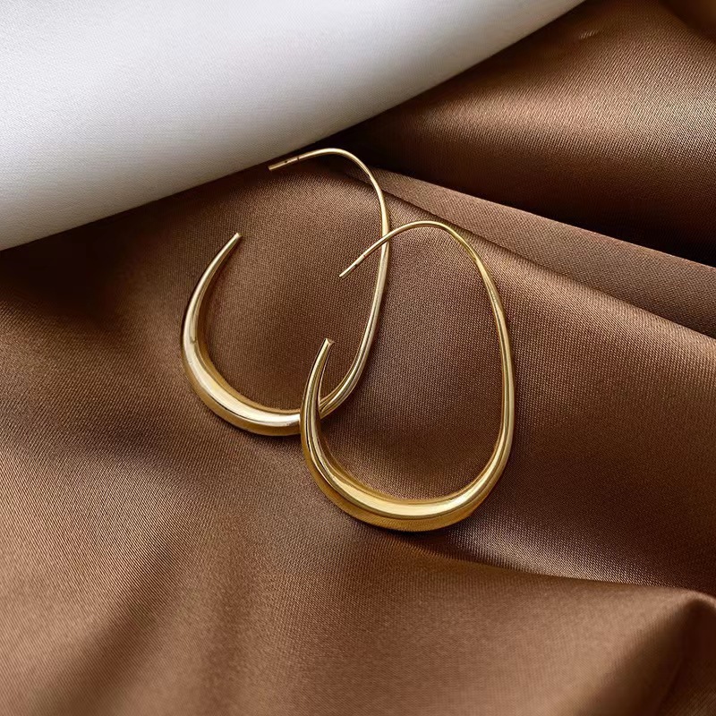 14K gold-plated geometric earrings, vintage style