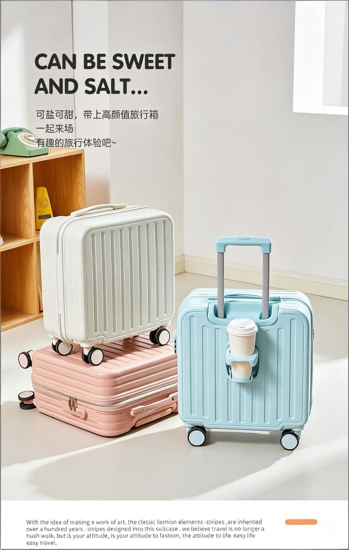 Luggage 18-20 inch, durable, password lock, student model
