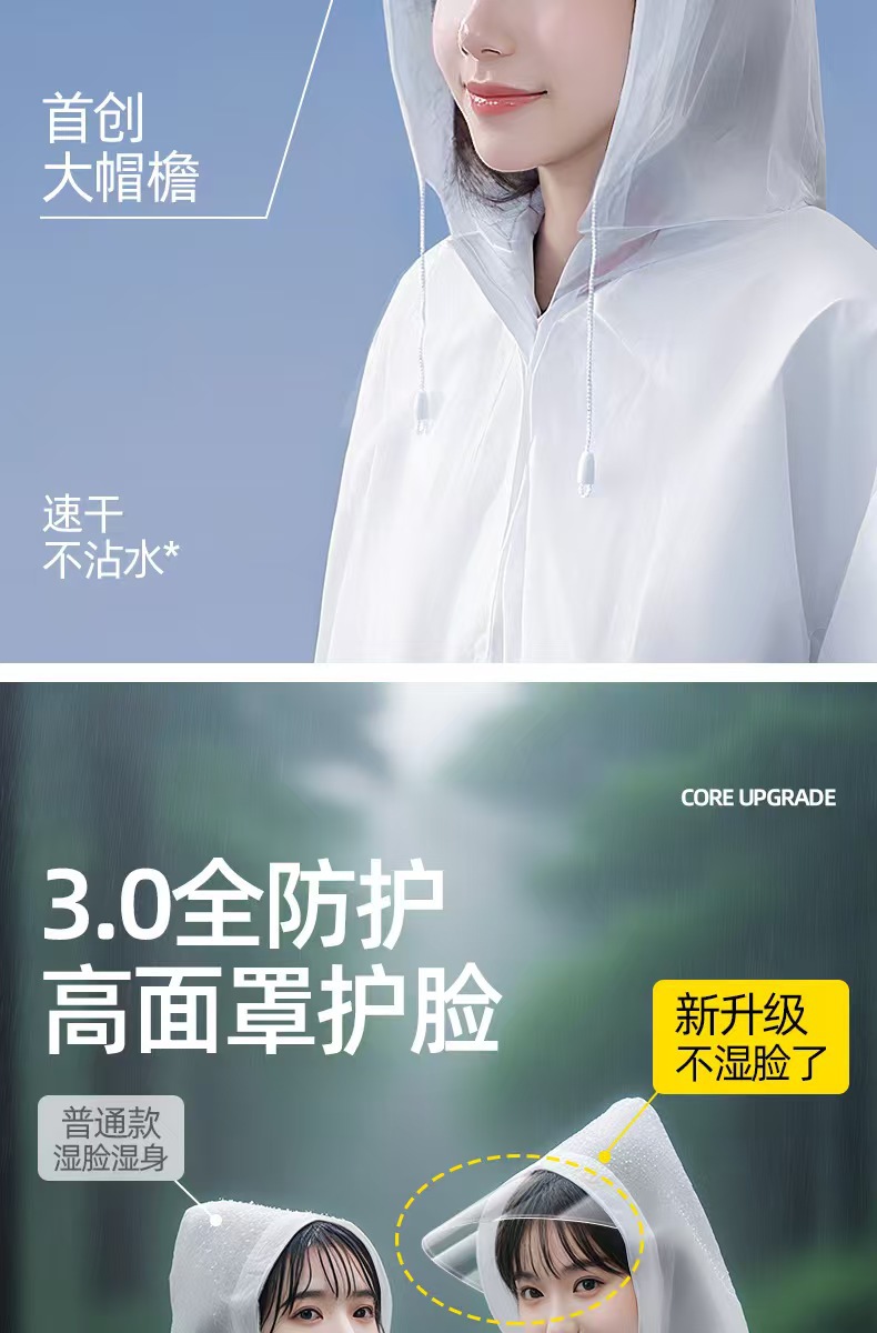 Reusable EVA raincoat, adult, thickened