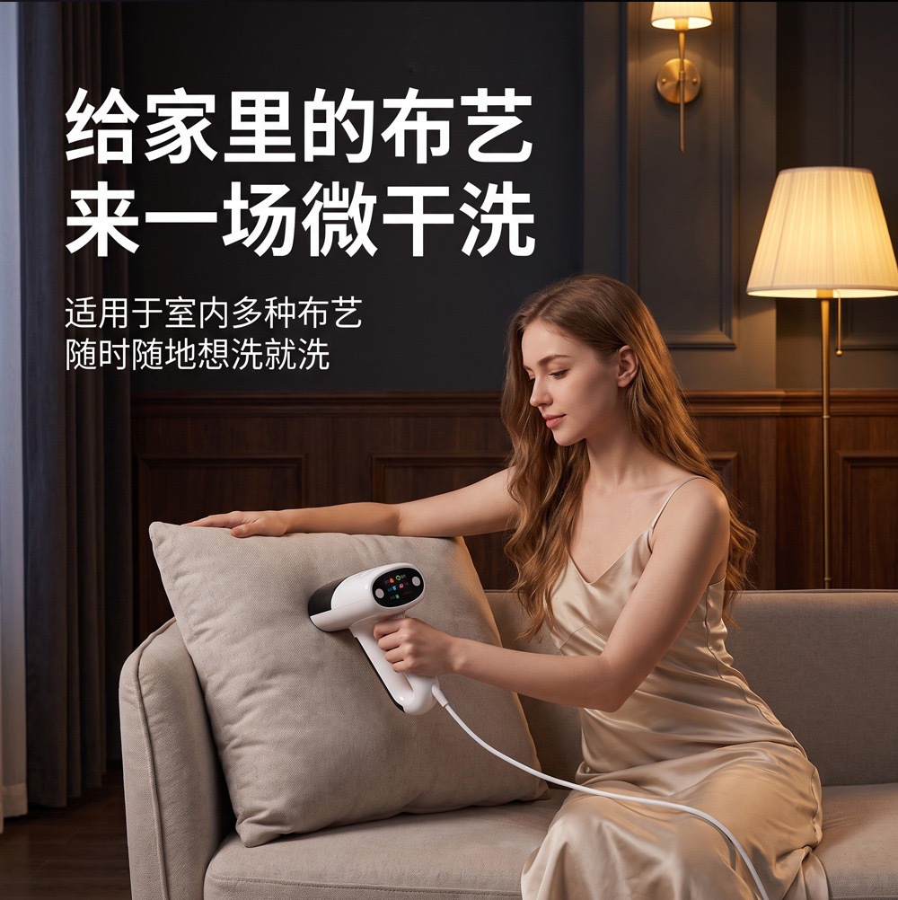 Magnetic hanging garment steamer, portable mini model, dry and wet dual function