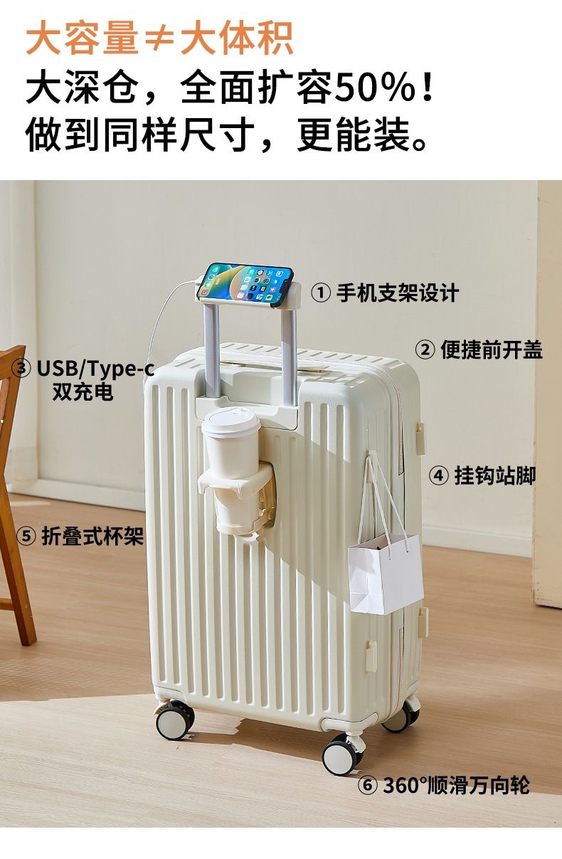 Trolley luggage 20-24 inch, side-opening, password lock