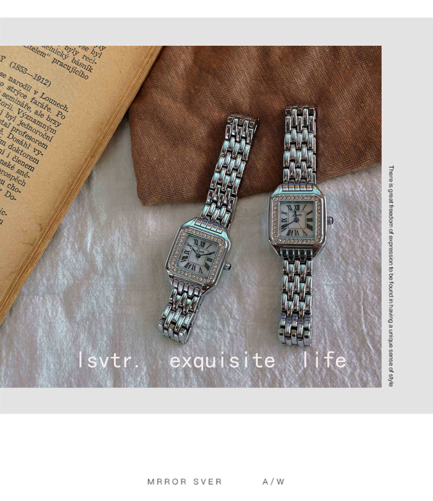 LSVTR Little Cheetah Damenuhr, luxuriöses Retro-Design, wasserdicht, mit Diamanten besetzt