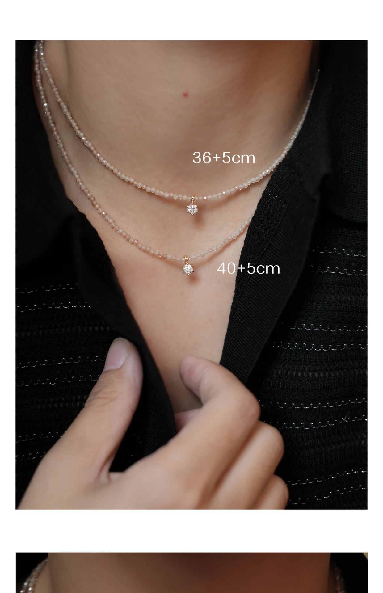 Kolye, Sanswood, gümüş, zirkon ve moissanite
