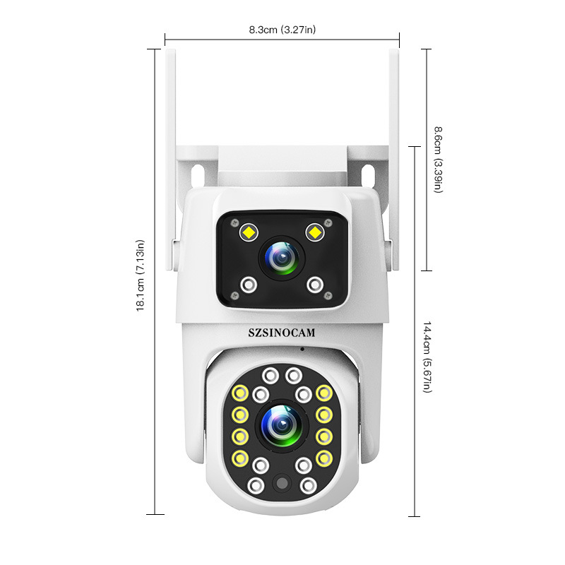 Dual-lens 2.4GHz wireless camera home security two-way intercom