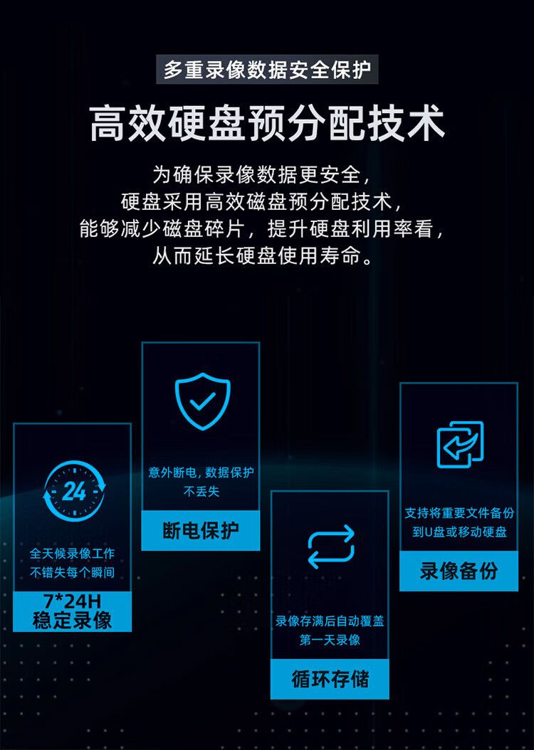 海康威视网络监控硬盘录像机16路8盘位4K高清NVR DS-8816N-R8