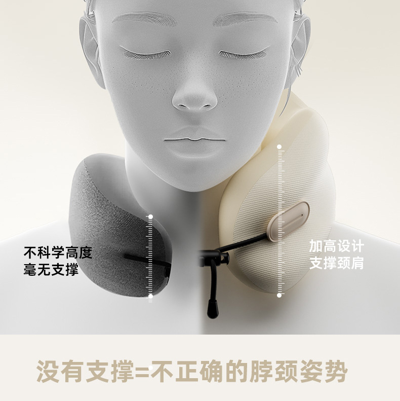 Memory Foam Neck Support U-Shaped Travel Pillow