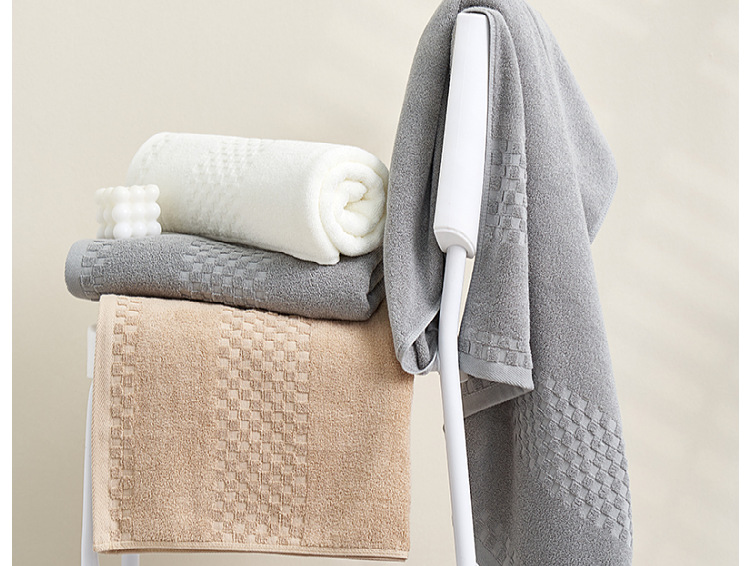 Pure cotton bath towel set, 3-piece, absorbent quick-drying