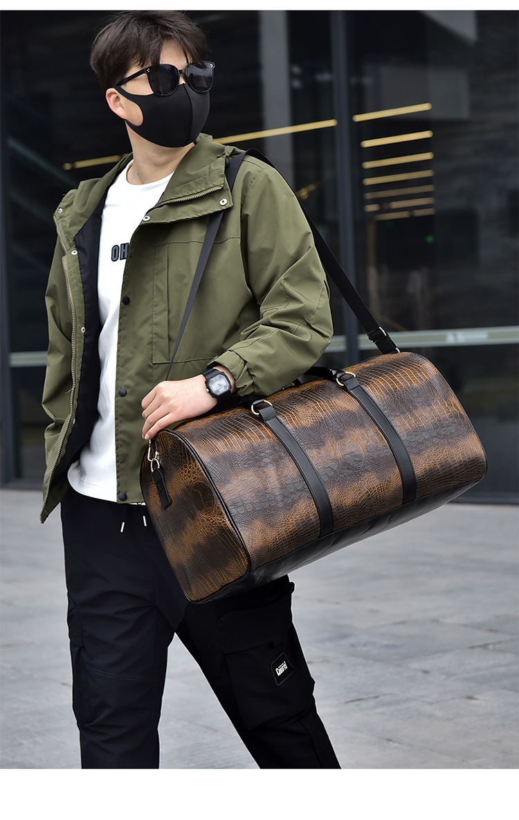 Men's travel bag, crocodile pattern, outdoor sports