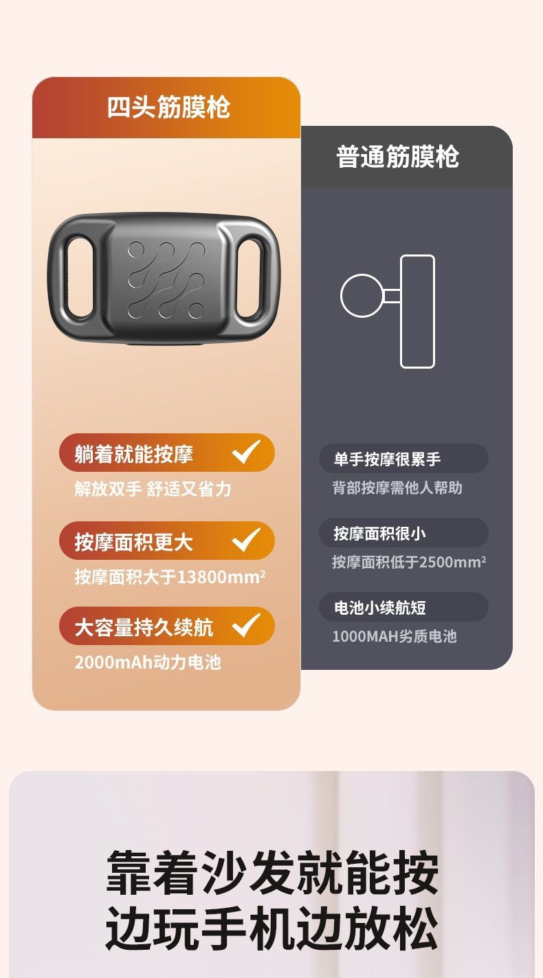 Four-Head Fascia Gun High-Frequency Vibration Wireless Portable