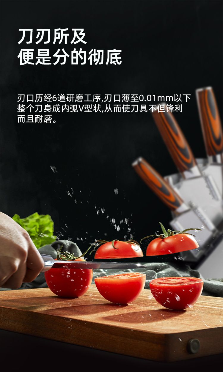 Yangjiang stainless steel kitchen knife set with knife holder