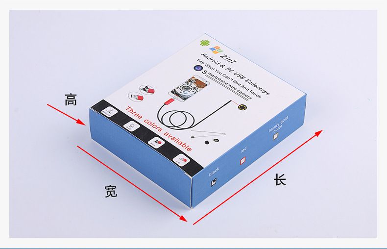 2-in-1 USB endoskop 7mm lens, boru kamerası HD