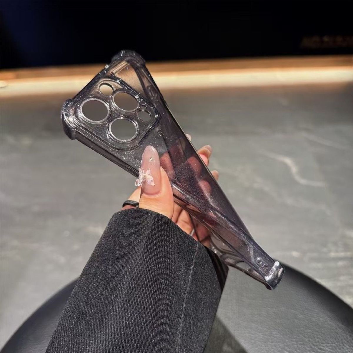 iPhone 16 Pro Max glitter kılıf, dört köşe koruma, yumuşak TPU