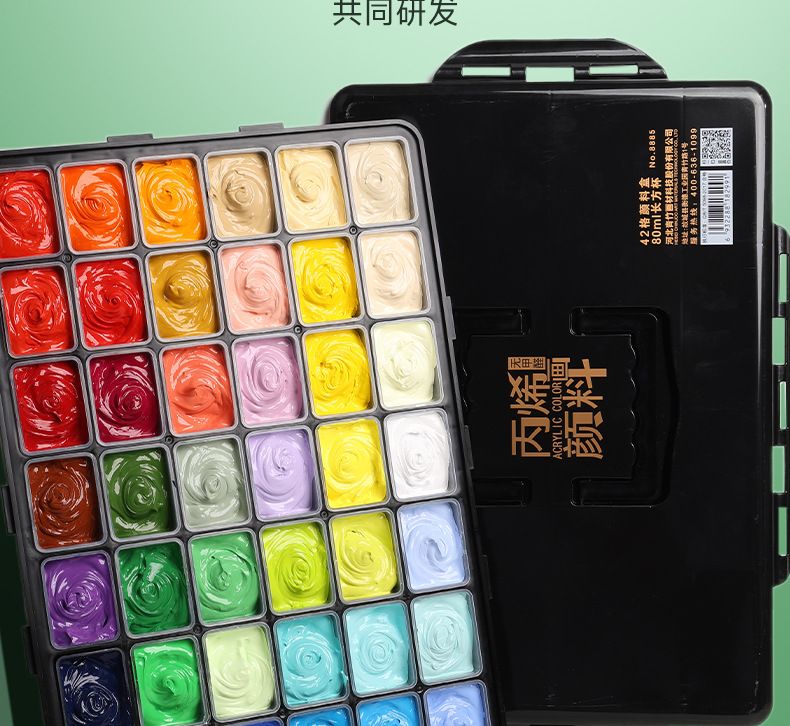 Qingzhu akrilik boya seti 12ml, formaldehit içermez, su geçirmez