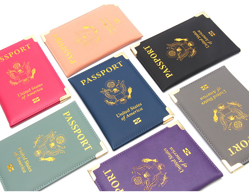 Passport Holder, Leather with Gold Hardware Corners