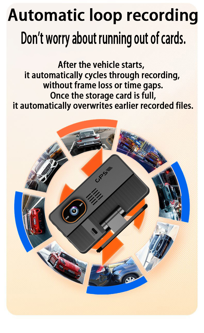 5-Zoll-HD-Dashcam, HUD-Head-up-Display 2-in-1
