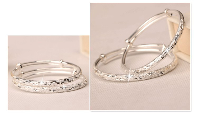Thin sliding star pattern bracelet, solid gold-colored