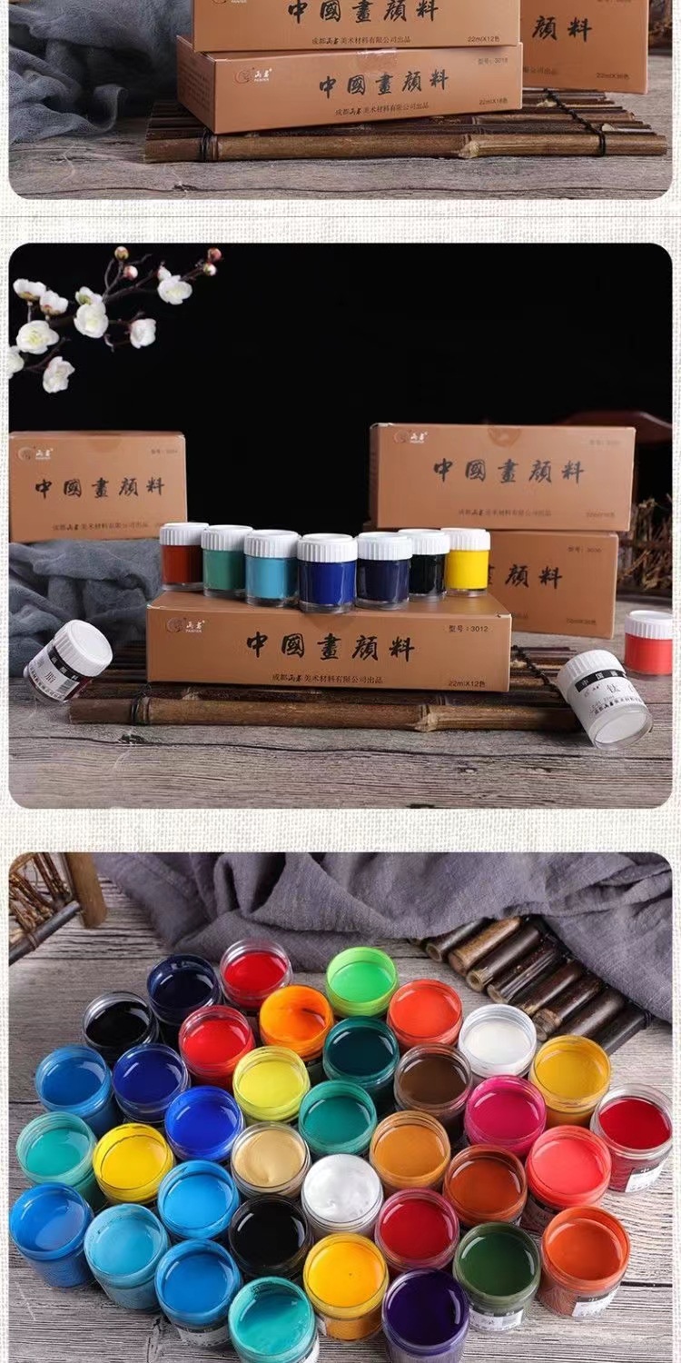 Chinesische Malfarben-Pigmente 22 ml Glaskörper Set