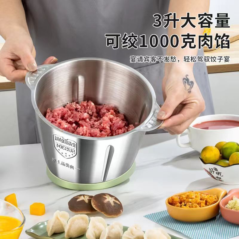Wanlida portable meat grinder, automatic, stainless steel