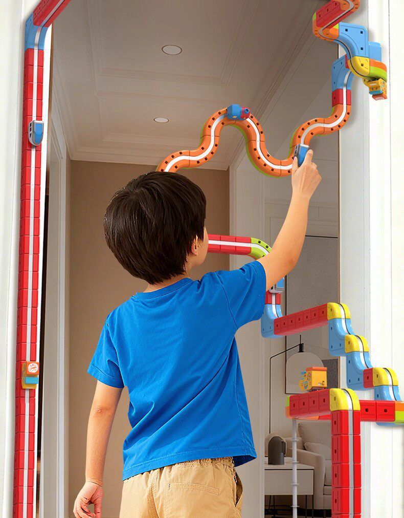 Children's Magnetic Building Blocks Set with High-Speed Train Model