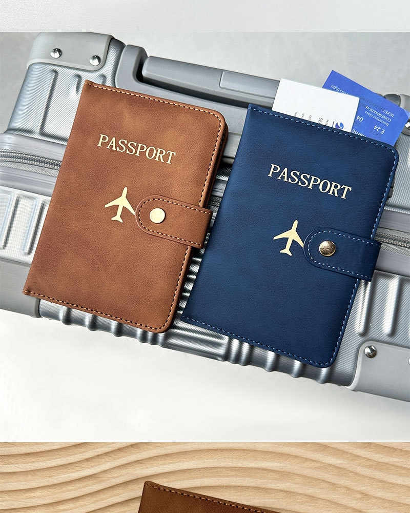 Pasaport koruyucu PU deri cüzdan, çok kartlı, belge saklama