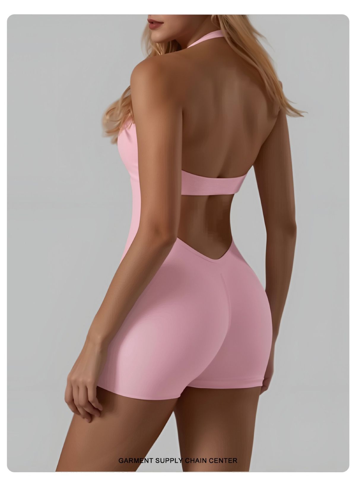 Spitzen-V-Ausschnitt Yoga-Einteiler, schnelltrocknend, Shorts