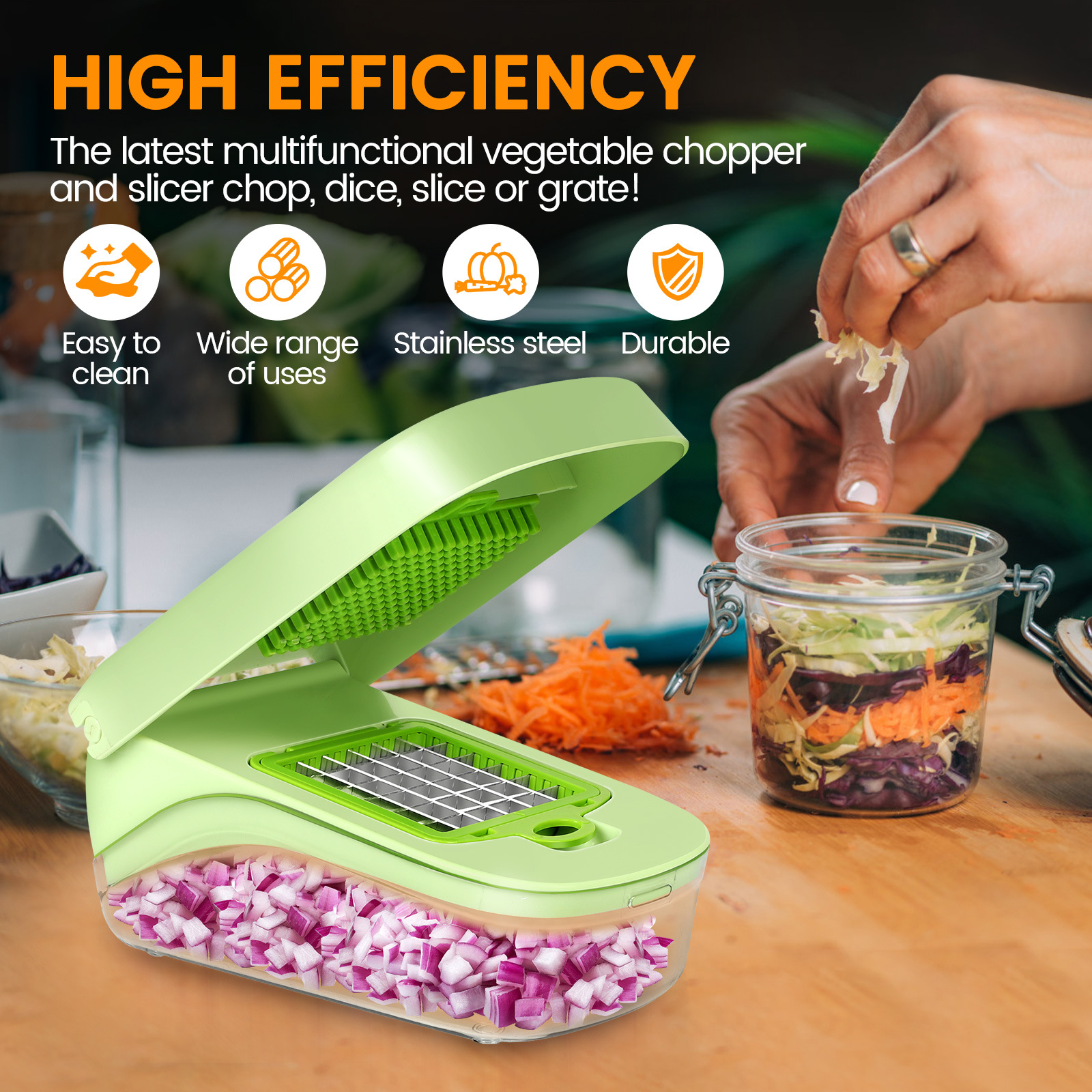 Multifunctional Vegetable Chopper Slicer Shredder