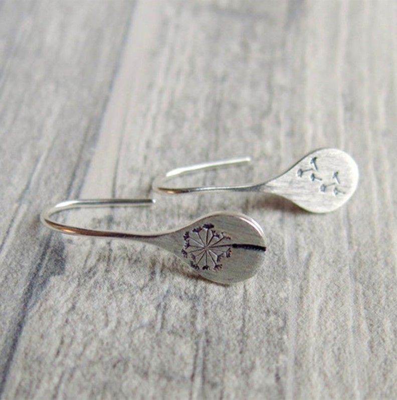 S925 silver dandelion design earrings