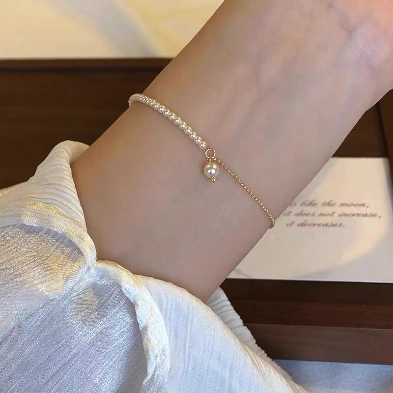 S925 Silber-Perlenarmband, minimalistisches Design