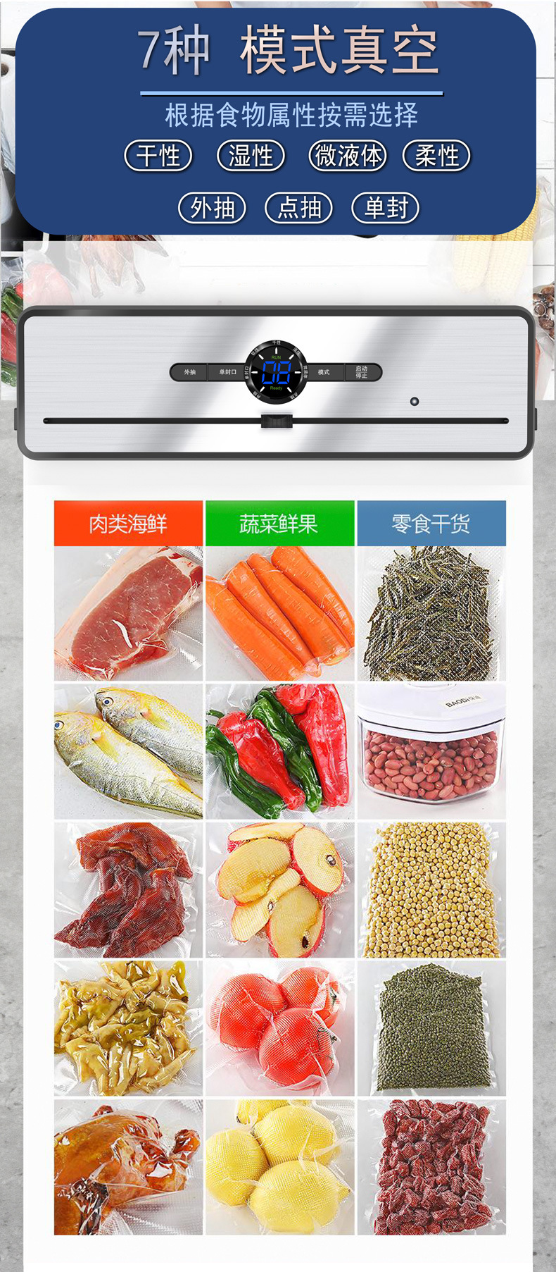 Compact vacuum sealer, household and commercial use