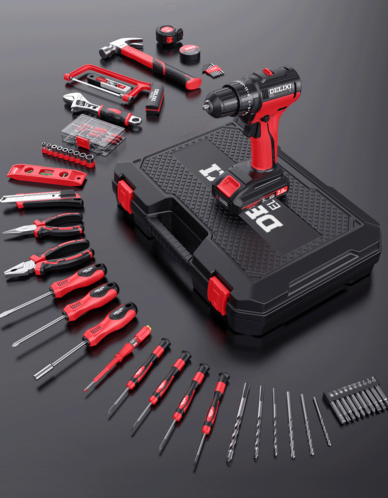 Delixi 12V cordless electric drill tool set