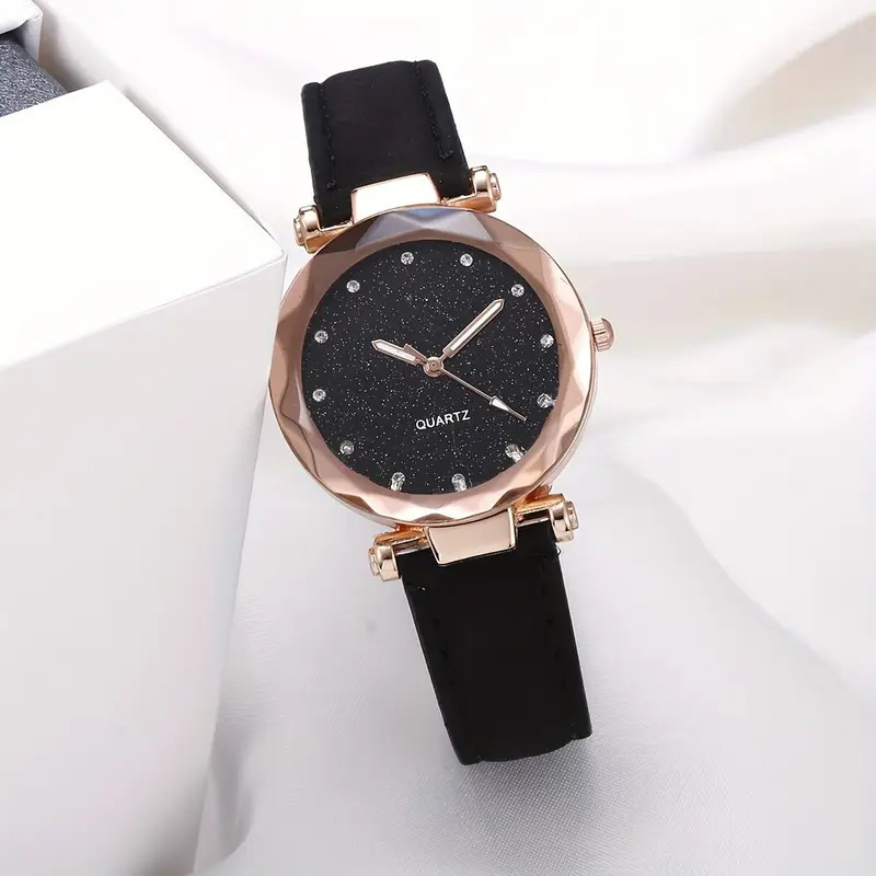 Damen-Quarzuhr mit Sternenhimmel-Design und Glitter