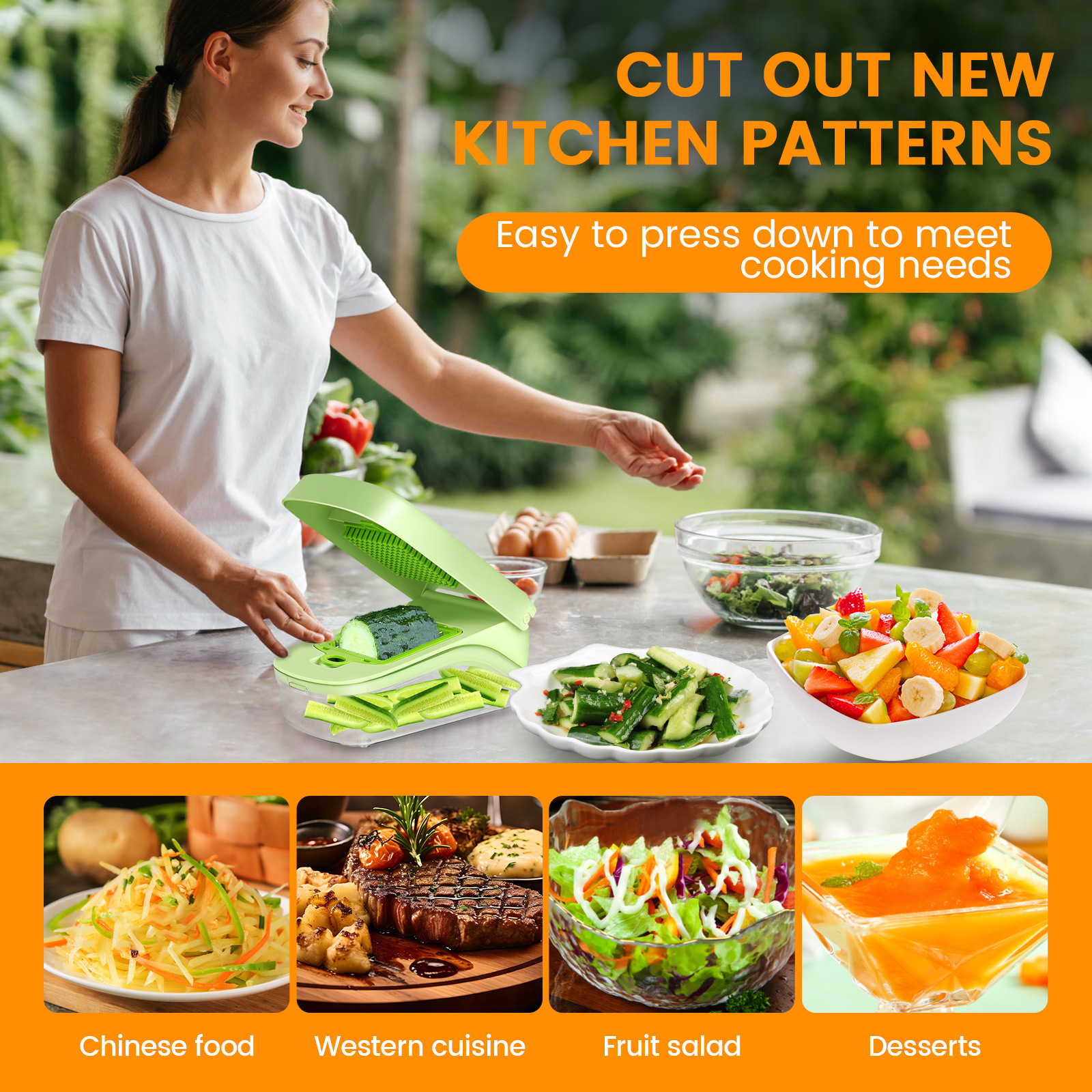 Multifunctional Vegetable Chopper Slicer Shredder