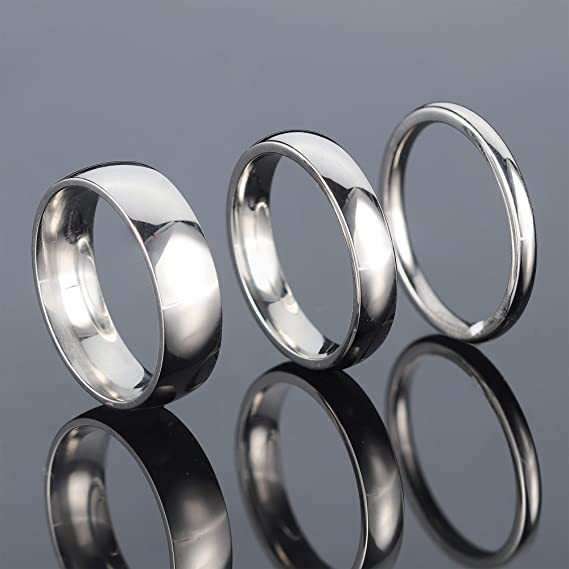 Titanium steel women's ring, stainless steel, 2-6mm widths