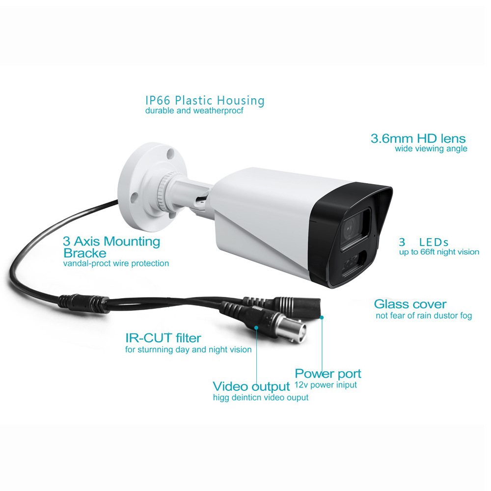 CCTV gözetim sistemi AHD KIT, 4 kanallı ve 8 kanallı