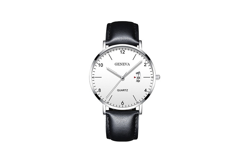 Men's quartz watch, luminous dial, mesh or leather strap