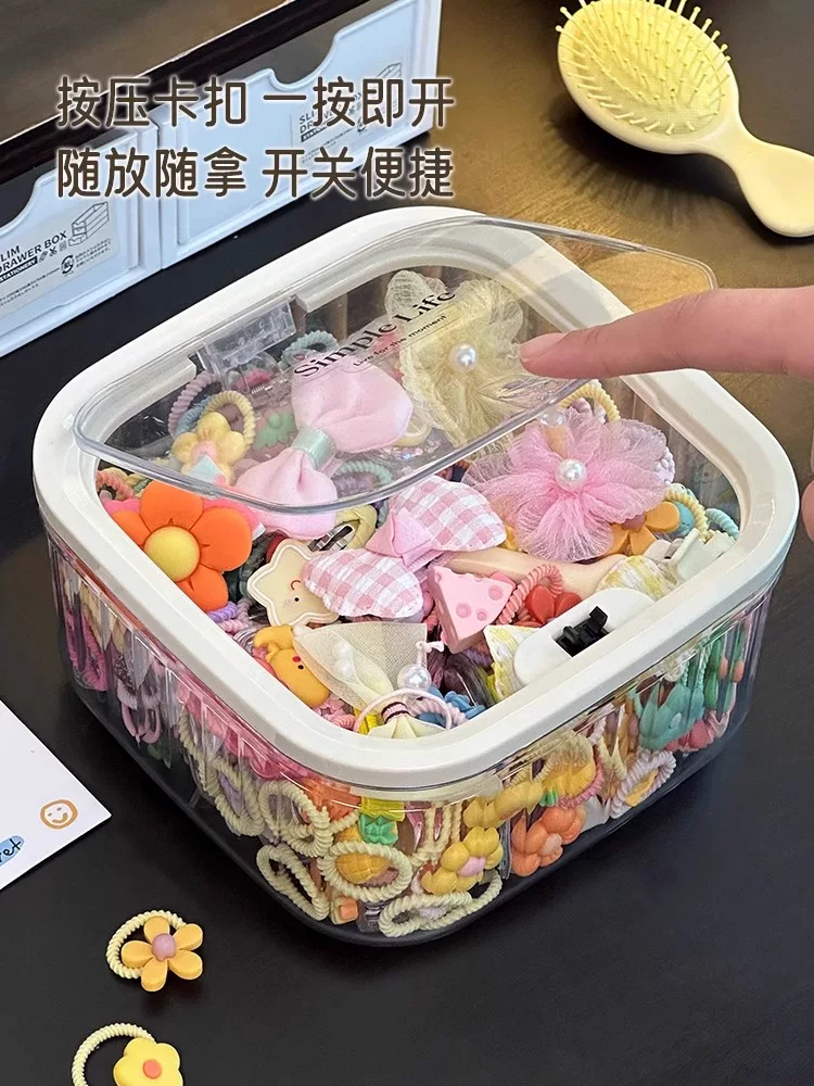 儿童发饰收纳盒小女孩头绳皮筋饰品盒发夹发卡头饰大容量首饰盒子
