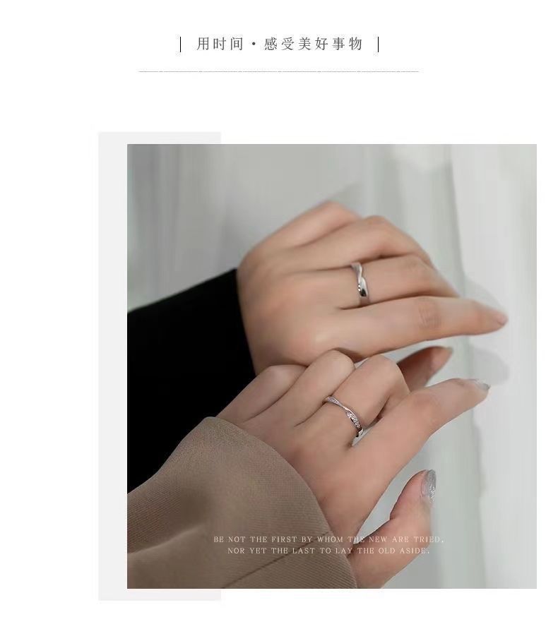 S925 sterling silver Mobius couple ring