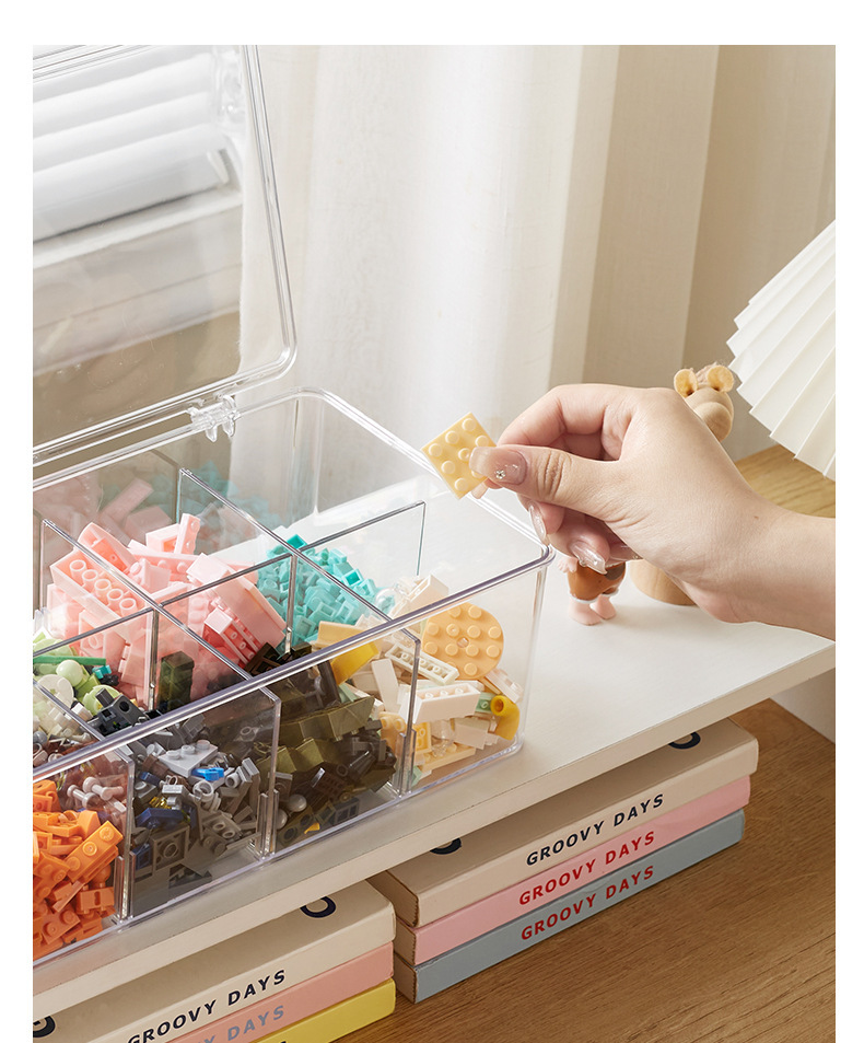 Transparente Acryl-Aufbewahrungsbox mit Fächern