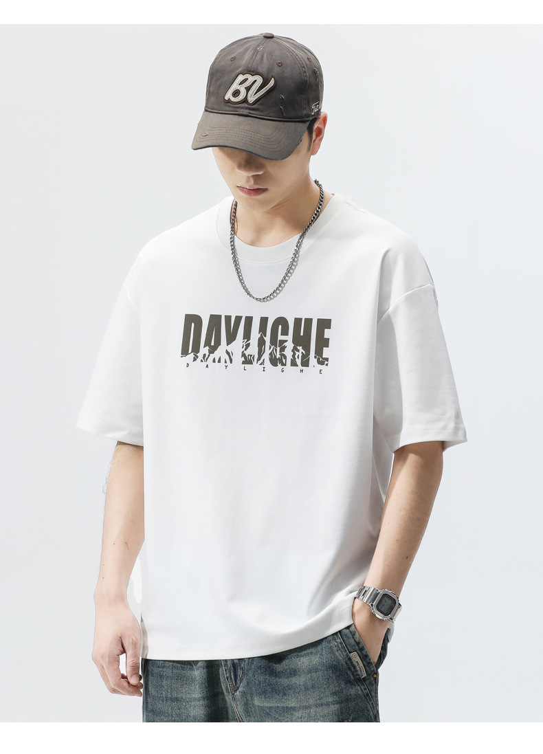 Summer men's t-shirt, short sleeve, crew neck, children's