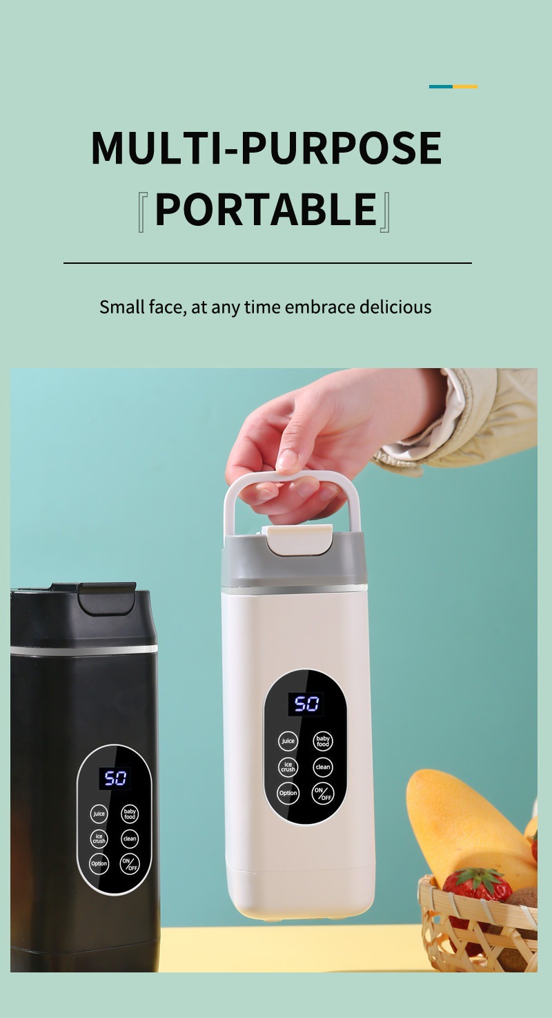 Portable USB rechargeable juicer, 12 blades, ice crusher
