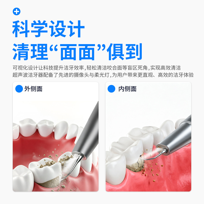 超声波洁牙器5档电动牙结石去除器牙垢牙齿清理烟渍洗牙正畸专用