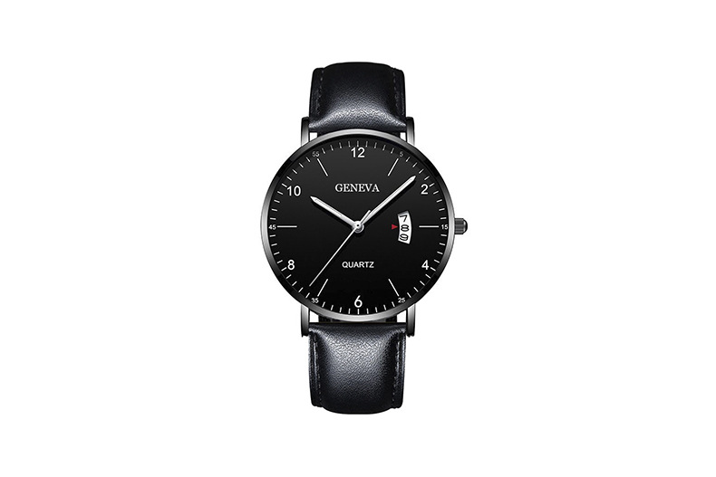 Men's quartz watch, luminous dial, mesh or leather strap