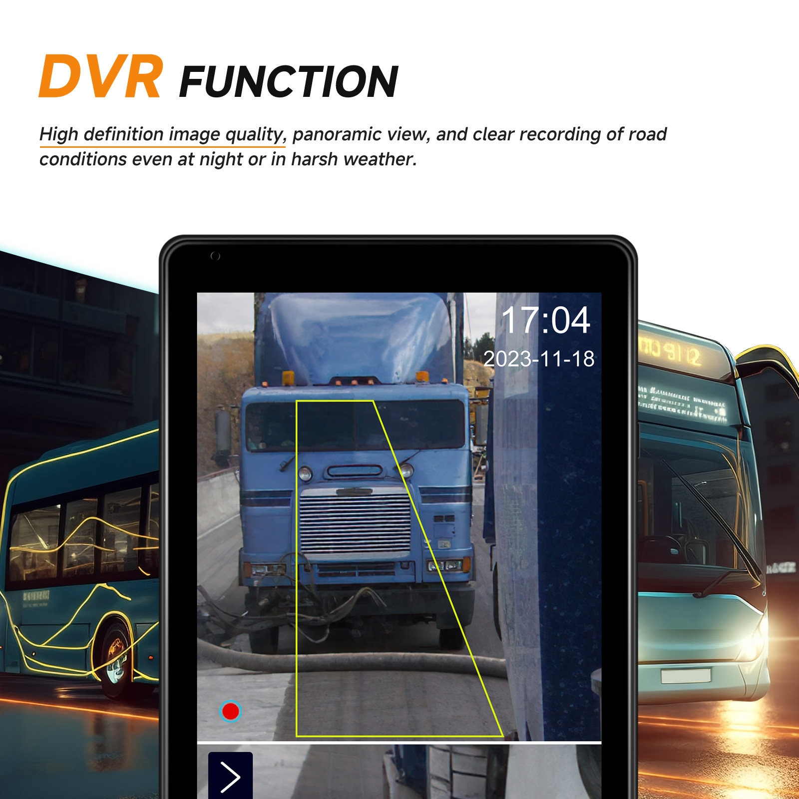 10.36 inch HD digital truck rearview mirror DVR with BSD
