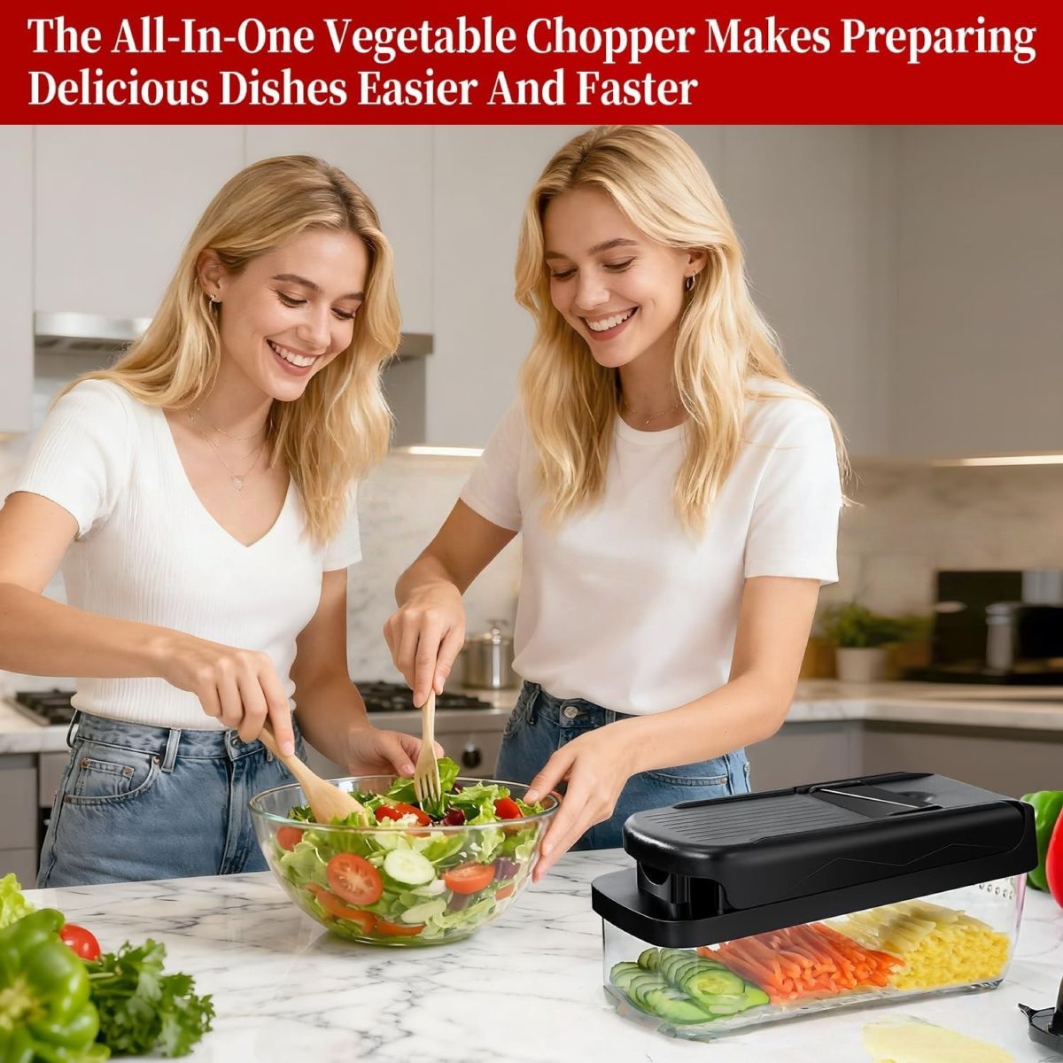 Multifunctional vegetable cutter set with potato peeler, shredder and slicer